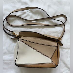 Loewe Tan and Cream Crossbody Bag